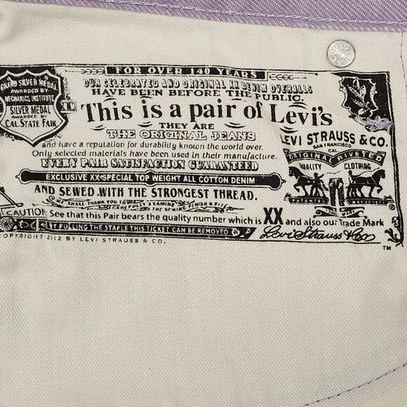 Levi’s 501 Purple Denim Jean Cuffed Shorts Button Fly Women's Size 27 - Picture 7 of 10